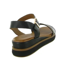 sandales et nu pieds - Confort - femme - Cuir - Noir - Inuovo