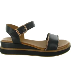 sandales et nu pieds - Confort - femme - Cuir - Noir - Inuovo