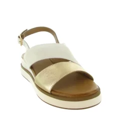 sandales et nu pieds - Confort - femme - Cuir - Crème - Inuovo