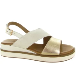 sandales et nu pieds - Confort - femme - Cuir - Crème - Inuovo