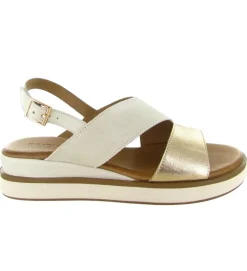 sandales et nu pieds - Confort - femme - Cuir - Crème - Inuovo