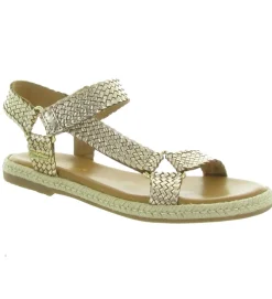 sandales et nu pieds - Corde - femme - Cuir - Or - Les tropeziennes