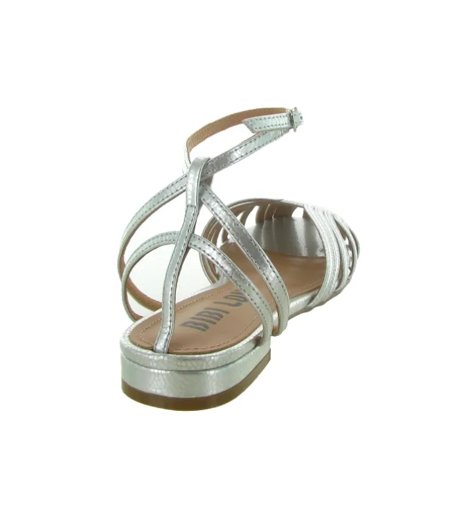 sandales et nu pieds - Cérémonie - femme - Toile - Argent - Bibi lou