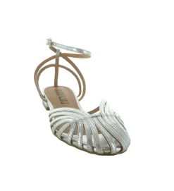 sandales et nu pieds - Cérémonie - femme - Toile - Argent - Bibi lou