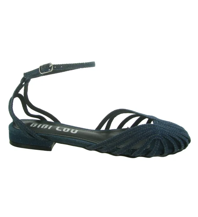 sandales et nu pieds - Cérémonie - femme - Toile - Bleu Marine - Bibi lou
