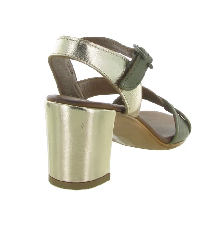 sandales et nu pieds - Cérémonie - femme - Cuir - Kaki - Lune et lautre