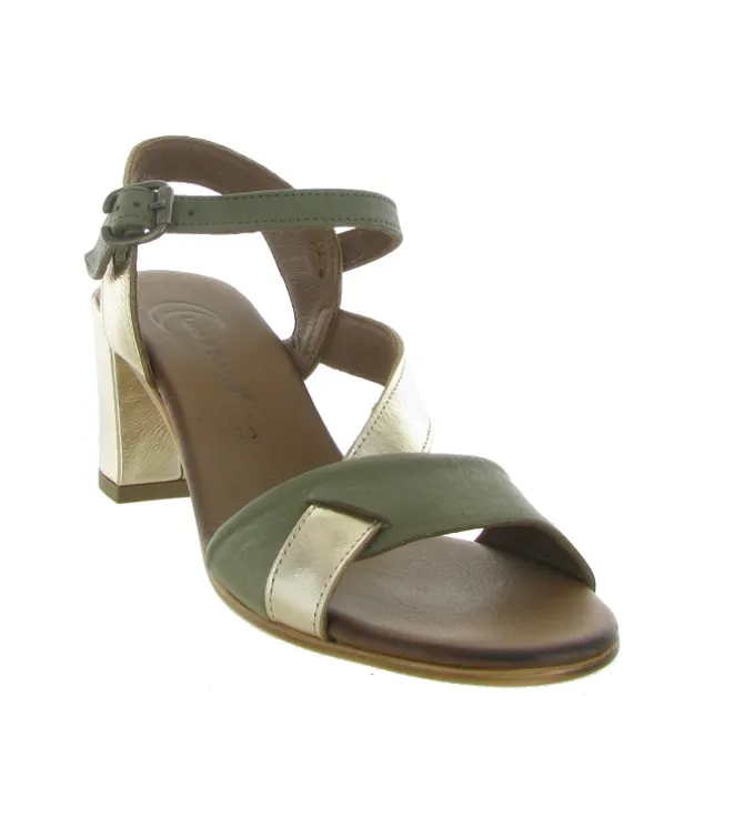 sandales et nu pieds - Cérémonie - femme - Cuir - Kaki - Lune et lautre