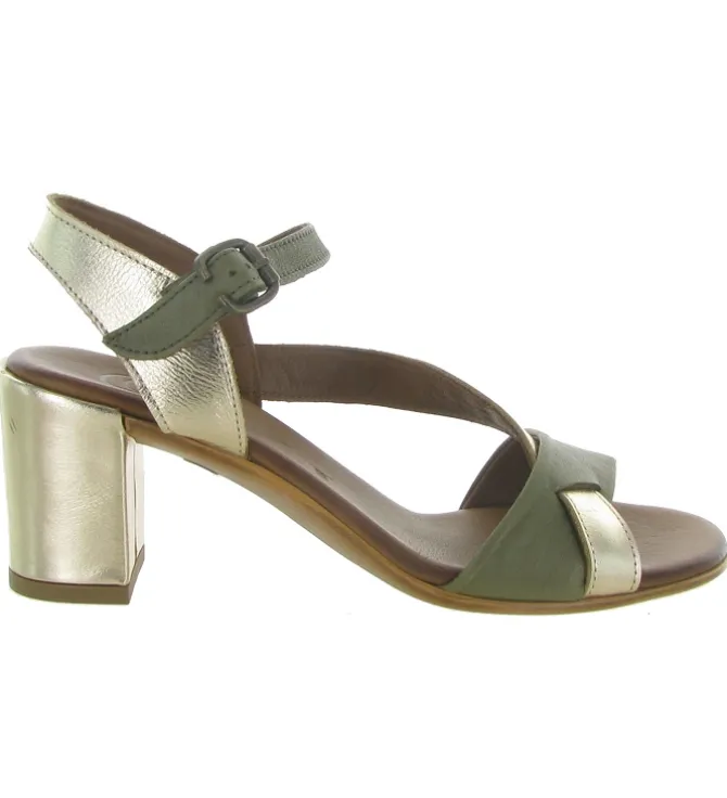 sandales et nu pieds - Cérémonie - femme - Cuir - Kaki - Lune et lautre