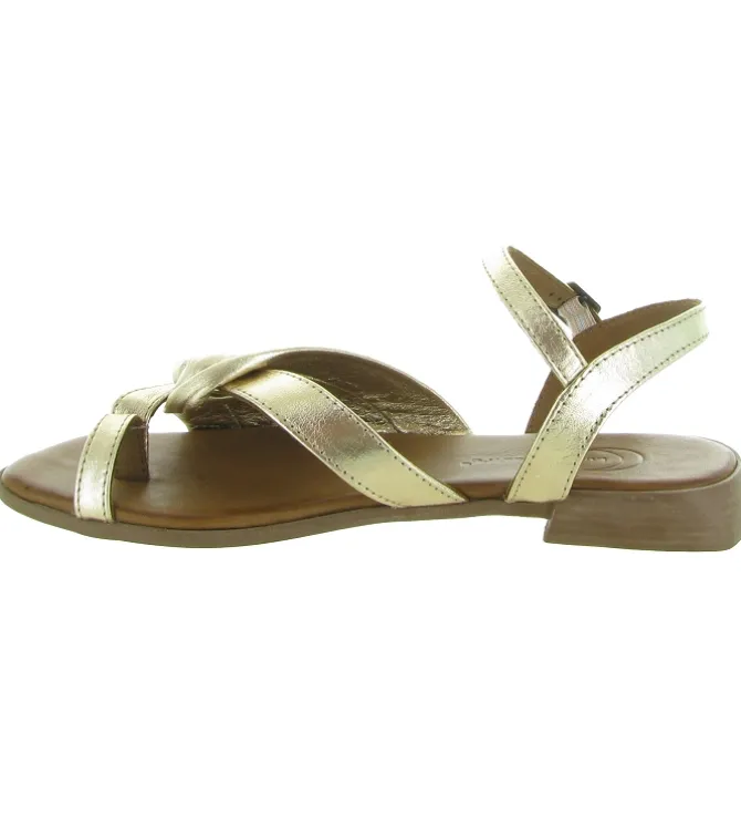 sandales et nu pieds - Cérémonie - femme - Cuir - Or - Lune et lautre