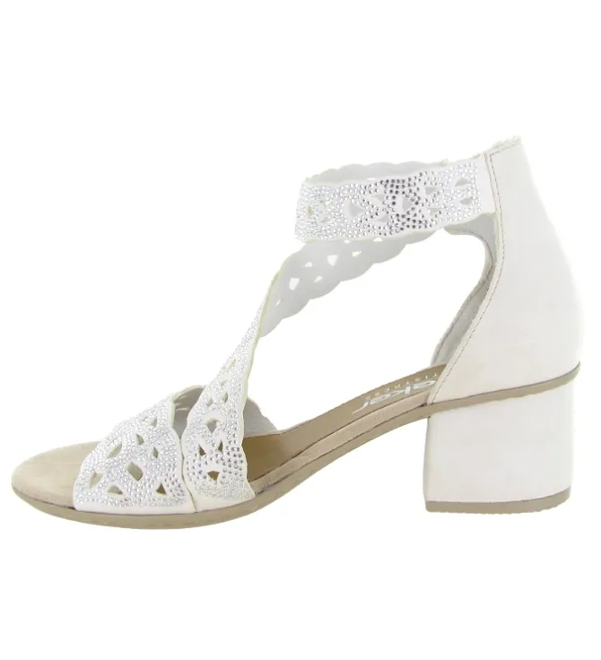 sandales et nu pieds - Cérémonie - femme - Cuir - Blanc - Rieker