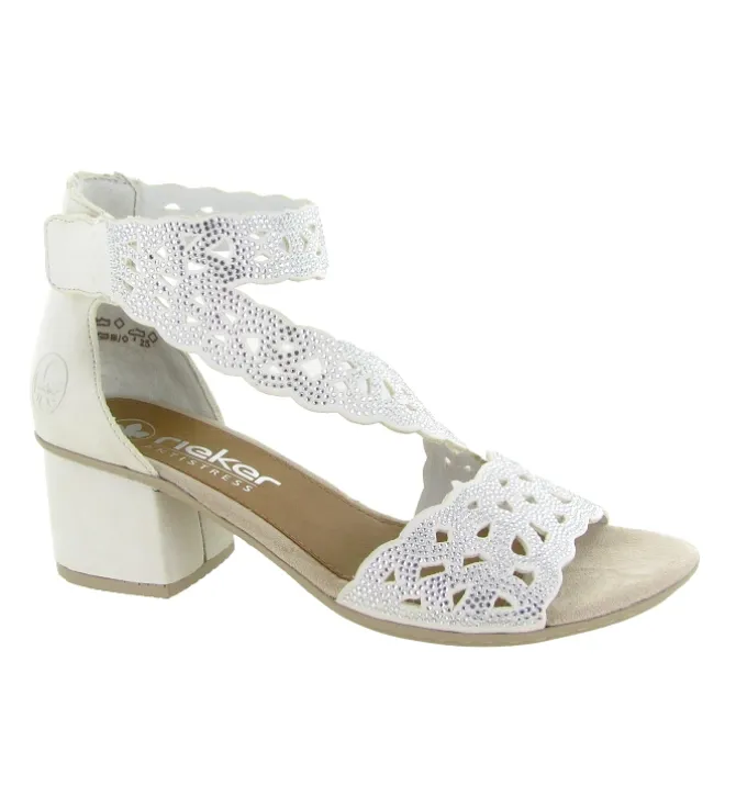 sandales et nu pieds - Cérémonie - femme - Cuir - Blanc - Rieker