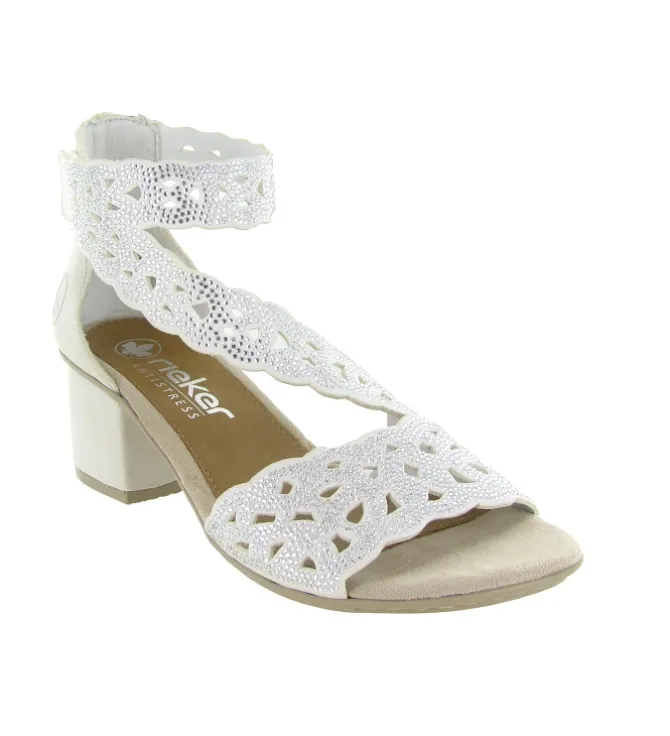 sandales et nu pieds - Cérémonie - femme - Cuir - Blanc - Rieker