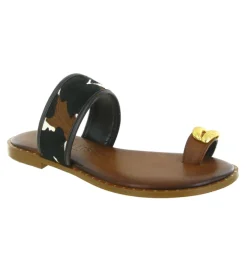 sandales et nu pieds - Entre doigt & Tong - femme - Cuir - Marron - Caryatis