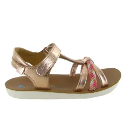 sandales et nu pieds - - junior fille - Cuir - Rose - Shoo pom