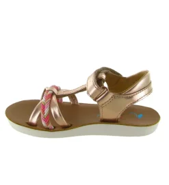 sandales et nu pieds - - junior fille - Cuir - Rose - Shoo pom