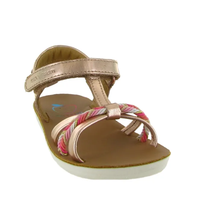 sandales et nu pieds - - junior fille - Cuir - Rose - Shoo pom