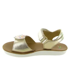 sandales et nu pieds - - junior fille - Cuir - Or - Shoo pom