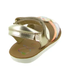sandales et nu pieds - - junior fille - Cuir - Or - Shoo pom