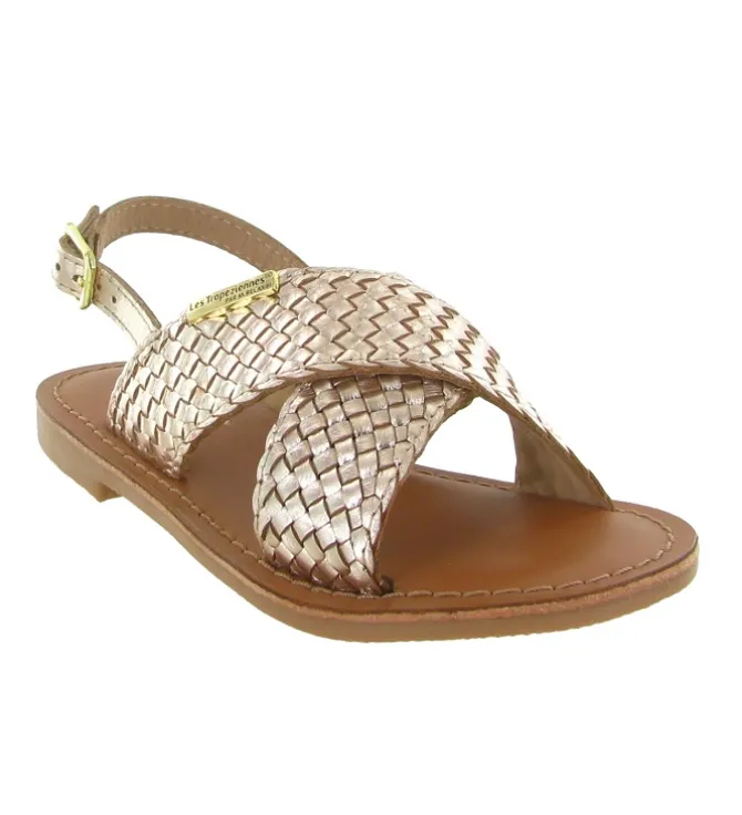 sandales et nu pieds - - junior fille - Cuir - Or - Les tropeziennes