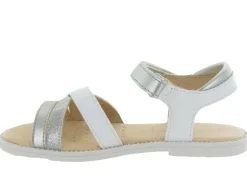 sandales et nu pieds - - junior fille - Cuir - Argent - Geox