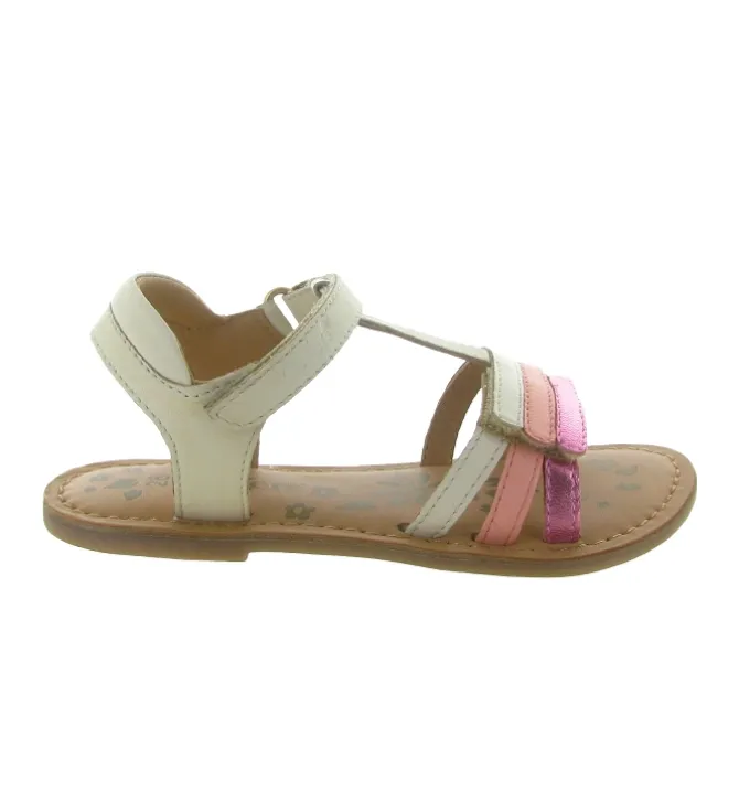 sandales et nu pieds - - junior fille - Cuir - Beige - Kickers