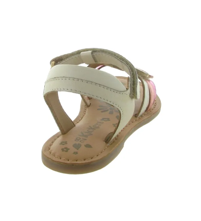 sandales et nu pieds - - junior fille - Cuir - Beige - Kickers