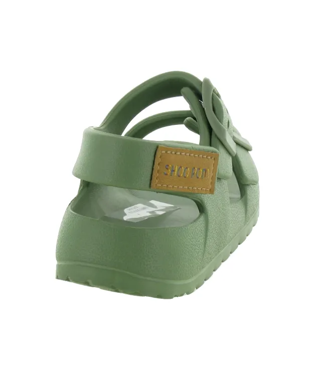 sandales et nu pieds - - junior fille - Synthétique - Kaki - Shoo pom