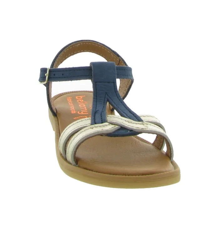 sandales et nu pieds - - junior fille - Cuir - Bleu Marine - Bellamy