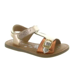 sandales et nu pieds - - junior fille - Cuir - Gris - Kickers