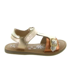sandales et nu pieds - - junior fille - Cuir - Gris - Kickers