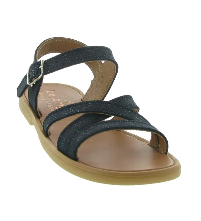 sandales et nu pieds - - junior fille - Cuir - Bleu Marine - Bellamy