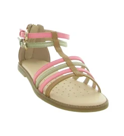 sandales et nu pieds - - junior fille - Cuir - Rose - Geox