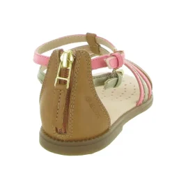 sandales et nu pieds - - junior fille - Cuir - Rose - Geox