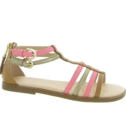 sandales et nu pieds - - junior fille - Cuir - Rose - Geox