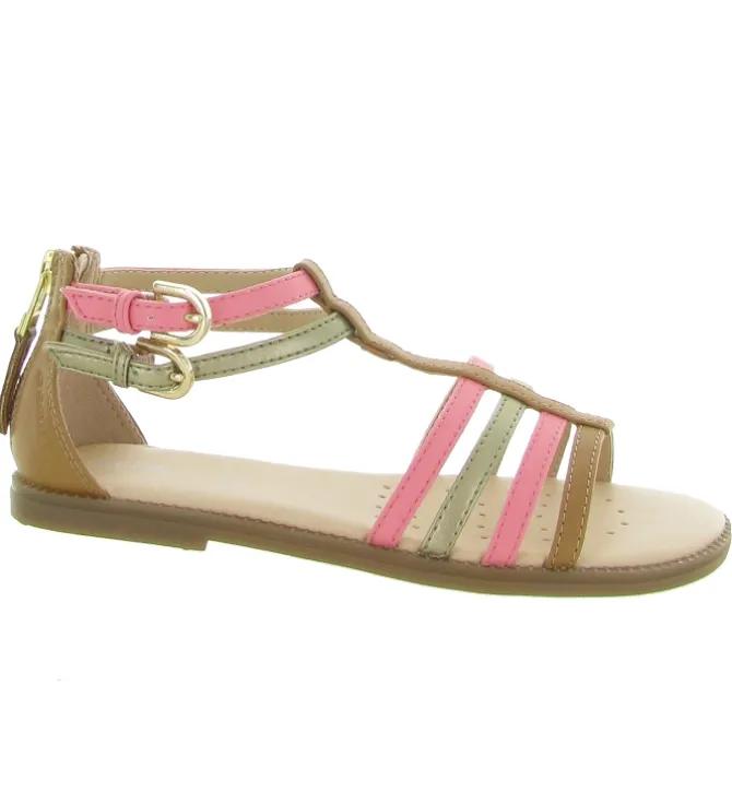 sandales et nu pieds - - junior fille - Cuir - Rose - Geox