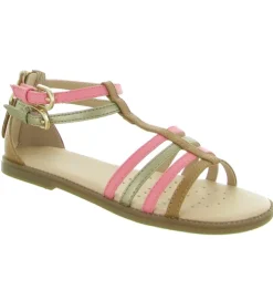 sandales et nu pieds - - junior fille - Cuir - Rose - Geox