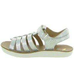 sandales et nu pieds - - junior fille - Cuir - Blanc - Shoo pom