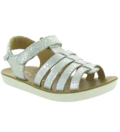 sandales et nu pieds - - junior fille - Cuir - Blanc - Shoo pom