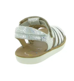 sandales et nu pieds - - junior fille - Cuir - Blanc - Shoo pom