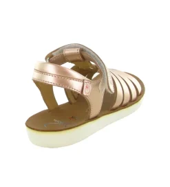 sandales et nu pieds - - junior fille - Cuir - Rose - Shoo pom