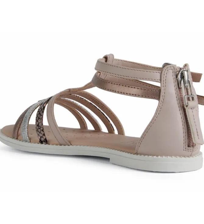 sandales et nu pieds - - junior fille - Cuir - Rose - Geox