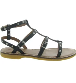 sandales et nu pieds - - junior fille - Cuir - Noir - Adolie