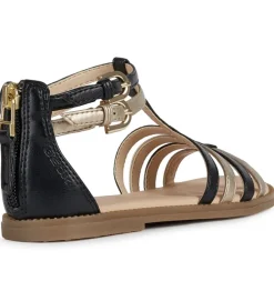 sandales et nu pieds - - junior fille - Cuir - Noir - Geox