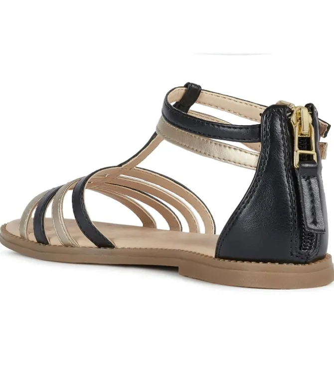 sandales et nu pieds - - junior fille - Cuir - Noir - Geox