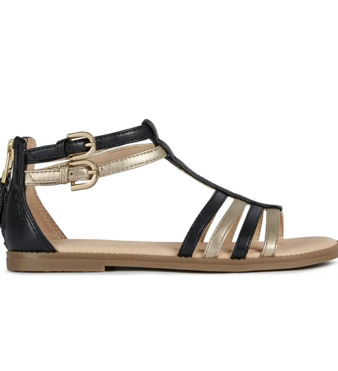 sandales et nu pieds - - junior fille - Cuir - Noir - Geox