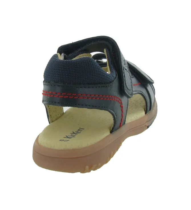 sandales et nu pieds - - junior garcon - Cuir - Bleu Marine - Kickers