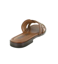 sandales et nu pieds - Mule Sabot - femme - Cuir - Camel - Bibi lou