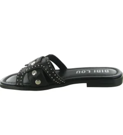 sandales et nu pieds - Mule Sabot - femme - Cuir - Noir - Bibi lou