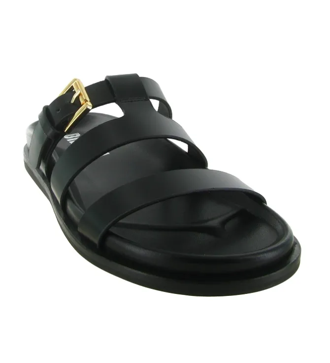 sandales et nu pieds - Mule Sabot - femme - Cuir - Noir - Bibi lou