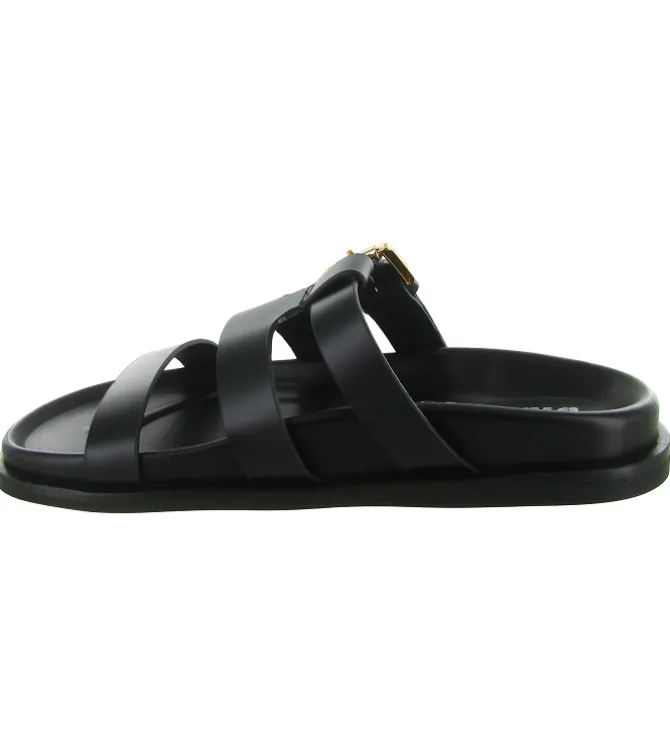 sandales et nu pieds - Mule Sabot - femme - Cuir - Noir - Bibi lou